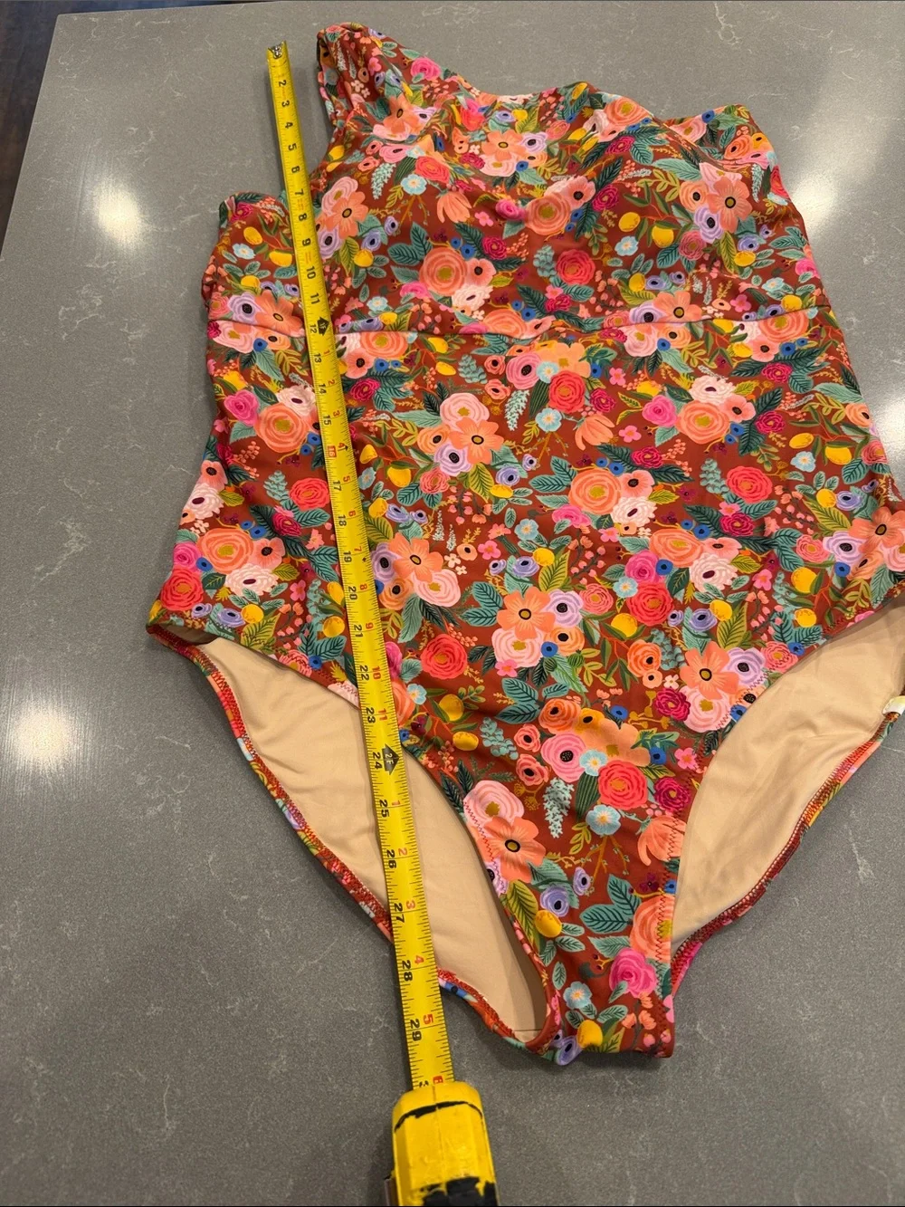summersalt One-Shoulder Floral Swimsuit - Brown Multicolor - Picture 5 of 6